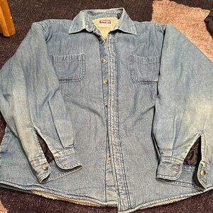 Wrangler Denim Shirt Jacket with Sherpa Lining